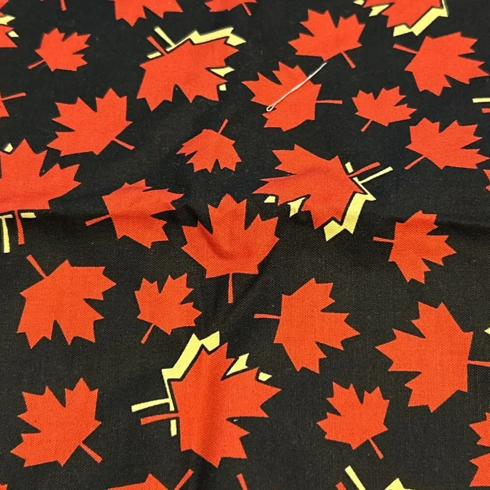Canada Theme Maple Leaf Fabric 4 Pc Lot Quilting Crafts Sewing Cotton Prints